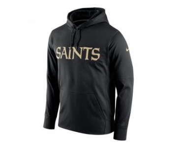 Men New Orleans Saints Nike Black Circuit Wordmark Essential Performance Pullover Hoodie