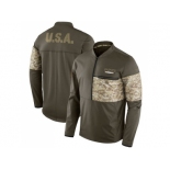 Men New Orleans Saints Nike Olive Salute to Service Sideline Hybrid Half-Zip Pullover Jacket