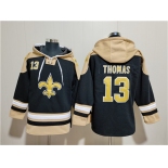 Men's New Orleans Saints #13 Michael Thomas Black Ageless Must-Have Lace-Up Pullover Hoodie