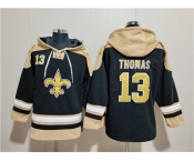 Men's New Orleans Saints #13 Michael Thomas Black Ageless Must-Have Lace-Up Pullover Hoodie