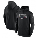 Men's New Orleans Saints 2022 Black Crucial Catch Therma Performance Pullover Hoodie