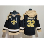 Men's New Orleans Saints #32 Tyrann Mathieu Black Ageless Must-Have Lace-Up Pullover Hoodie