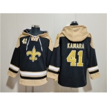 Men's New Orleans Saints #41 Alvin Kamara Black Ageless Must-Have Lace-Up Pullover Hoodie