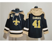 Men's New Orleans Saints #41 Alvin Kamara Black Ageless Must-Have Lace-Up Pullover Hoodie