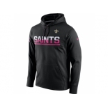 Men's New Orleans Saints Black Breast Cancer Awareness Circuit Performance Pullover Hoodie