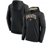 Men's New Orleans Saints Black Sideline Stack Performance Pullover Hoodie 002