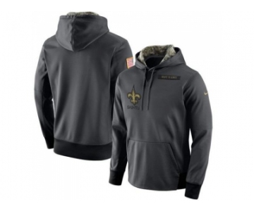 Men's New Orleans Saints Nike Anthracite Salute to Service Player Performance Hoodie