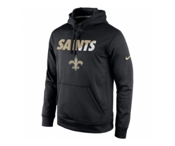 Men's New Orleans Saints Nike Black Kick Off Staff Performance Pullover Hoodie