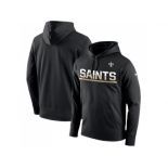 Men's New Orleans Saints Nike Black Sideline Circuit Pullover Performance Hoodie