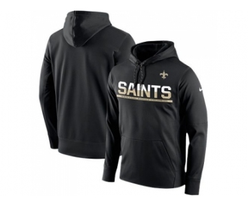 Men's New Orleans Saints Nike Black Sideline Circuit Pullover Performance Hoodie