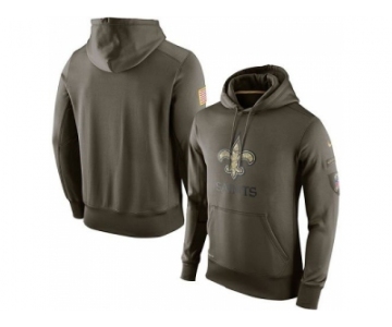 Men''s New Orleans Saints Nike Olive Salute To Service KO Performance Hoodie