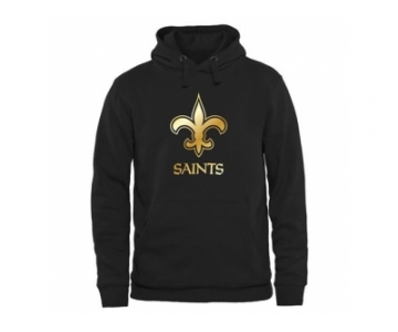 Men''s New Orleans Saints Pro Line Black Gold Collection Pullover Hoodie