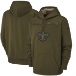 NFL Men's New Orleans Saints Nike Olive Salute to Service Pullover Hoodie