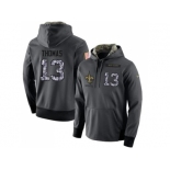 NFL Men's Nike New Orleans Saints #13 Michael Thomas Stitched Black Anthracite Salute to Service Player Performance Hoodie