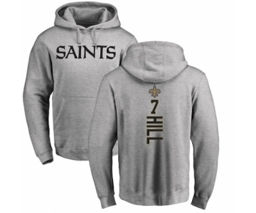 NFL Nike New Orleans Saints #7 Taysom Hill Ash Backer Pullover Hoodie