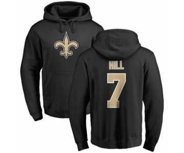 NFL Nike New Orleans Saints #7 Taysom Hill Black Name & Number Logo Pullover Hoodie