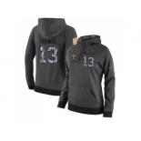 NFL Women's Nike New Orleans Saints #13 Michael Thomas Stitched Black Anthracite Salute to Service Player Performance Hoodie