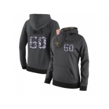 NFL Women's Nike New Orleans Saints #60 Max Unger Stitched Black Anthracite Salute to Service Player Performance Hoodie