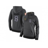 NFL Women's Nike New Orleans Saints #8 Archie Manning Stitched Black Anthracite Salute to Service Player Performance Hoodie