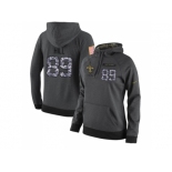 NFL Women's Nike New Orleans Saints #89 Josh Hill Stitched Black Anthracite Salute to Service Player Performance Hoodie