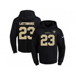 Nike New Orleans Saints #23 Marshon Lattimore Black Name & Number Pullover NFL Hoodie