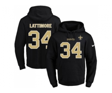 Nike New Orleans Saints #34 Marshon Lattimore Black Name & Number Pullover NFL Hoodie