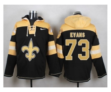 Nike New Orleans Saints #73 Jahri Evans Black Player Pullover Hoodie