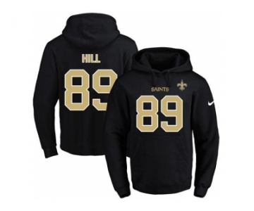 Nike New Orleans Saints #89 Josh Hill Black Name & Number Pullover NFL Hoodie