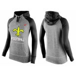 Women Nike New Orleans Saints Performance Hoodie Grey & Black_1