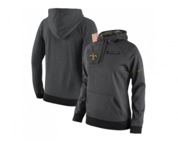 Women's New Orleans Saints Anthracite Salute to Service Player Performance Hoodie