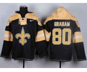 nike nfl jerseys new orleans saints #80 graham gold-black-1[pullover hooded sweatshirt]