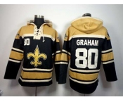 nike nfl jerseys new orleans saints #80 graham gold-black[pullover hooded sweatshirt]