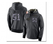 Men Carolina Panthers #51 Sam Mills Stitched Black Anthracite Salute to Service Player Performance Hoodie