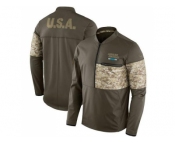 Men Carolina Panthers Nike Olive Salute to Service Sideline Hybrid Half-Zip Pullover Jacket