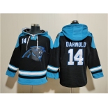 Men's Carolina Panthers #14 Sam Darnold Black Ageless Must-Have Lace-Up Pullover Hoodie