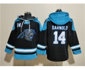 Men's Carolina Panthers #14 Sam Darnold Black Ageless Must-Have Lace-Up Pullover Hoodie