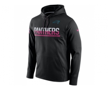 Men's Carolina Panthers Black Breast Cancer Awareness Circuit Performance Pullover Hoodie