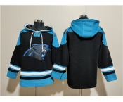 Men's Carolina Panthers Blank Black Ageless Must-Have Lace-Up Pullover Hoodie