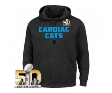 Men's Carolina Panthers Majestic Black Super Bowl 50 Hot Phrase Pullover Hoodie