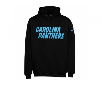 Men's Carolina Panthers Nike Black KO Wordmark Performance Hoodie