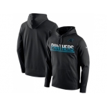 Men's Carolina Panthers Nike Black Sideline Circuit Pullover Performance Hoodie