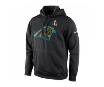 Men's Carolina Panthers Nike Black Super Bowl 50 Bound Team Travel Performance Pullover Hoodie