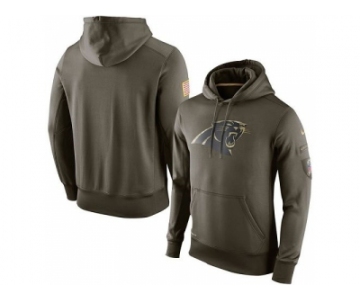 Men''s Carolina Panthers Nike Olive Salute To Service KO Performance Hoodie