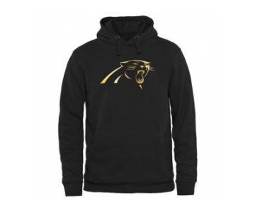 Men''s Carolina Panthers Pro Line Black Gold Collection Pullover Hoodie