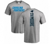 NFL Nike Carolina Panthers #12 DJ Moore Ash Backer T-Shirt