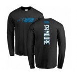 NFL Nike Carolina Panthers #12 DJ Moore Black Backer Long Sleeve T-Shirt