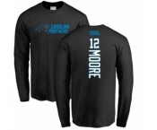 NFL Nike Carolina Panthers #12 DJ Moore Black Backer Long Sleeve T-Shirt