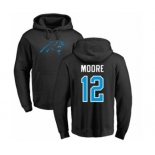 NFL Nike Carolina Panthers #12 DJ Moore Black Name & Number Logo Pullover Hoodie