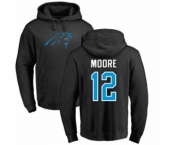 NFL Nike Carolina Panthers #12 DJ Moore Black Name & Number Logo Pullover Hoodie