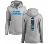 NFL Women's Nike Carolina Panthers #12 DJ Moore Ash Backer Pullover Hoodie